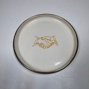 Louis Baida Cream and Gold rimmed Decorative Dish